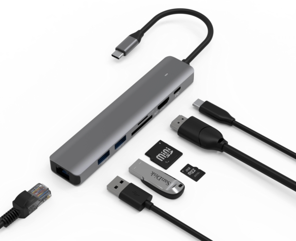 USB-C Adapter 7 in 1 | Mac és Windows kompatibilis | Alu ház | M1 kompatibilis - Image 7