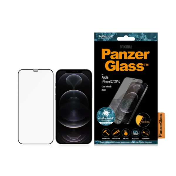 PanzerGlass Edge-to-Edge Antibacterial Apple iPhone 12/ iPhone 12 Pro üvegfólia - fekete