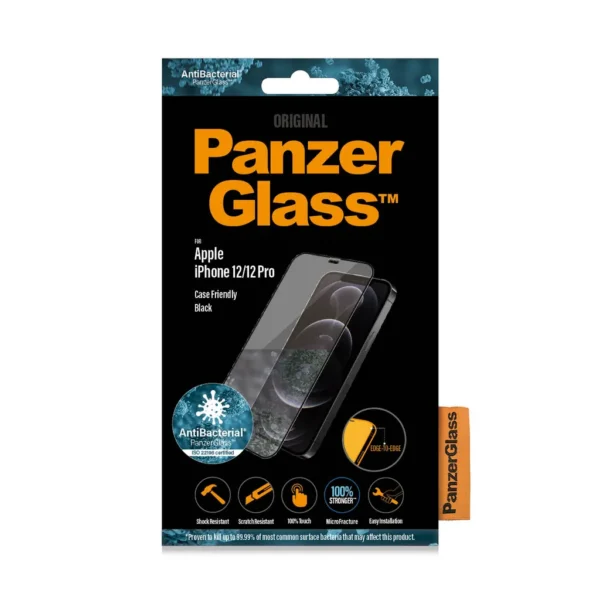 PanzerGlass Edge-to-Edge Antibacterial Apple iPhone 12/ iPhone 12 Pro üvegfólia - fekete - Image 3